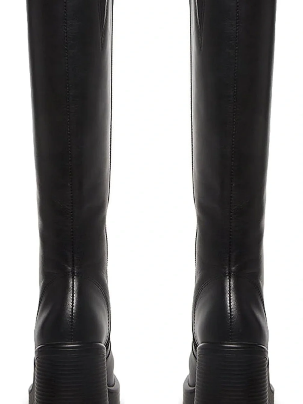 Classic Black Knee-High Platform Boot - Women's
